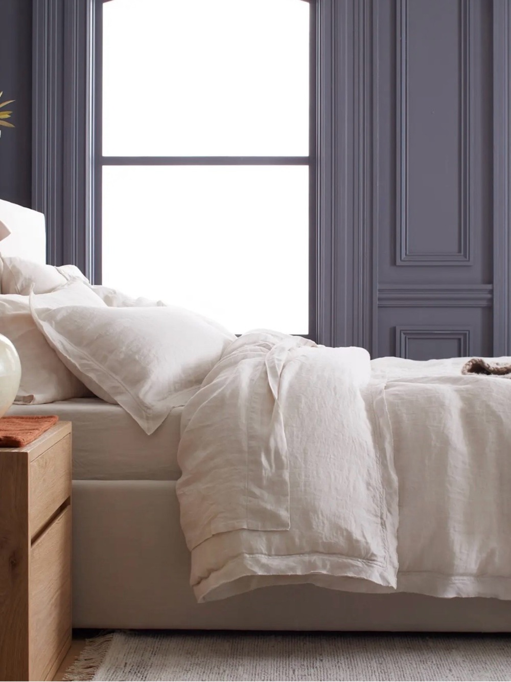 NEW Quince European Linen Double Flange Duvet Cover Set, F/Q (Sand) - Picture 3 of 6